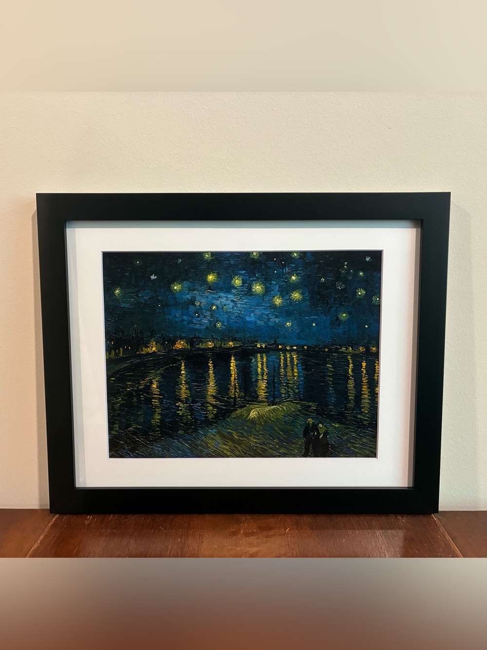 Van Gogh Starry Night Over Rhone Framed Print 15x12 Black Gallery Wall Art